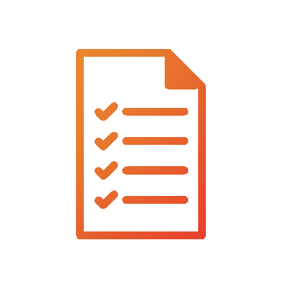 An icon of a document with checklist items