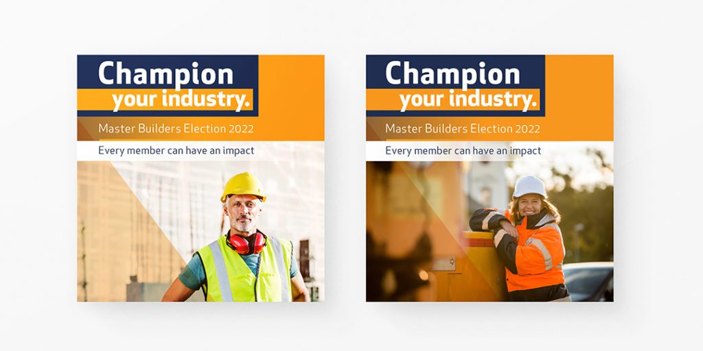 Champion Your Industry campaign image tiles. 